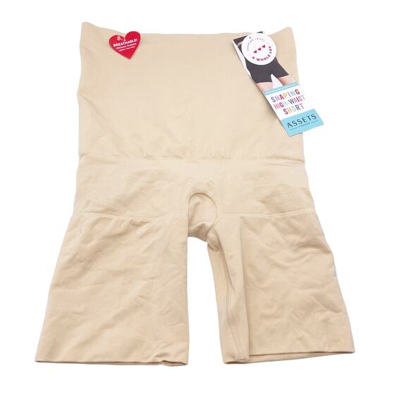 Assets By Spanx Women's Shaping High-Waist Short Beige L - Picture 3 of 6